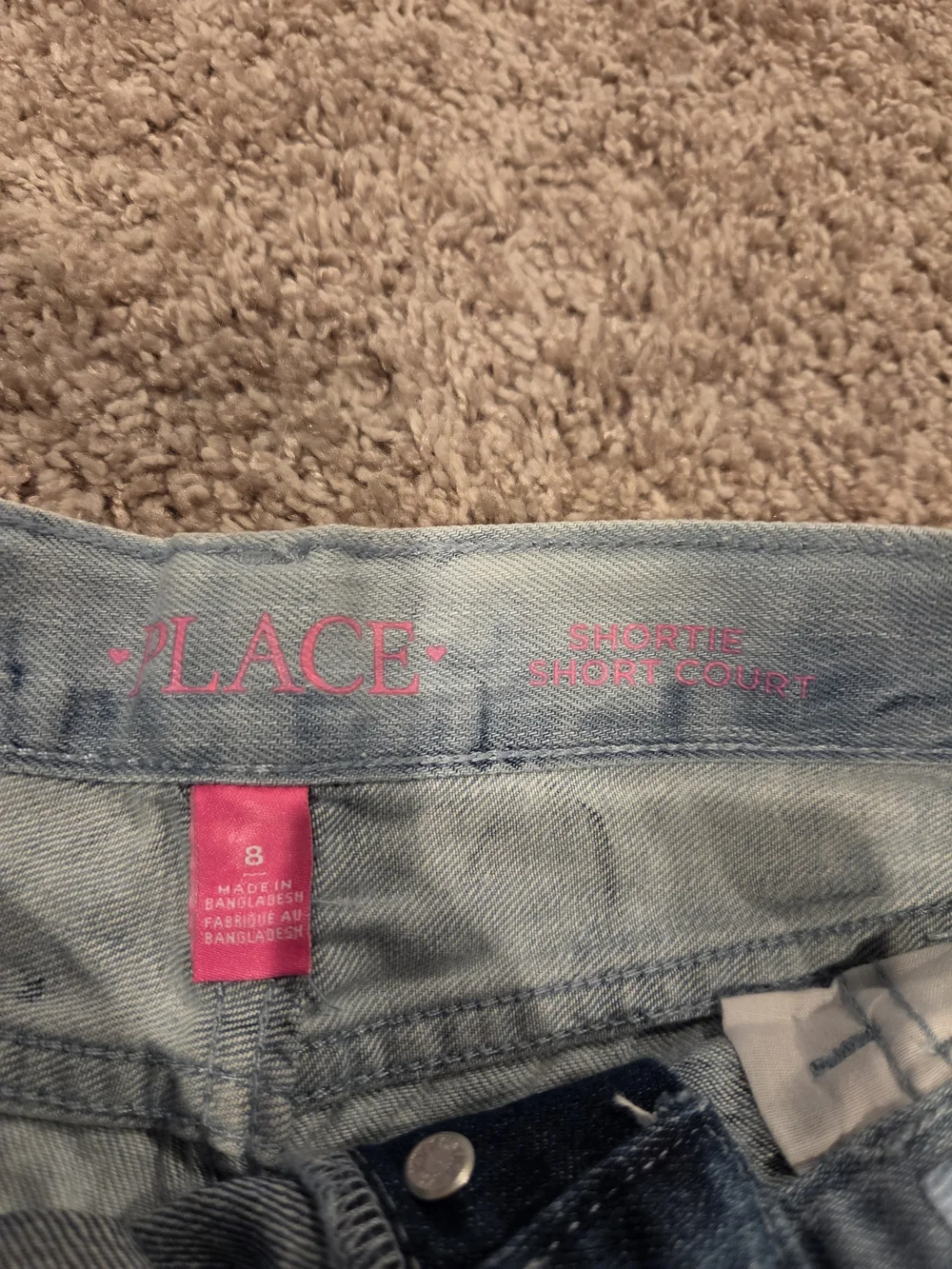 The Children's Place Blue Tie Dye Shortie Short Court Jean Shorts